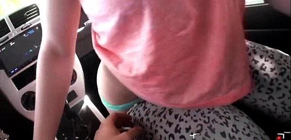  Sexy blonde teen is so horny she fucks in the car Riley Reynolds.1